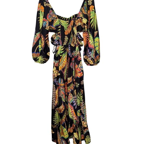 NWT FARM Rio Cool Foliage Maxi Dress Size GG RARE - Picture 3 of 7